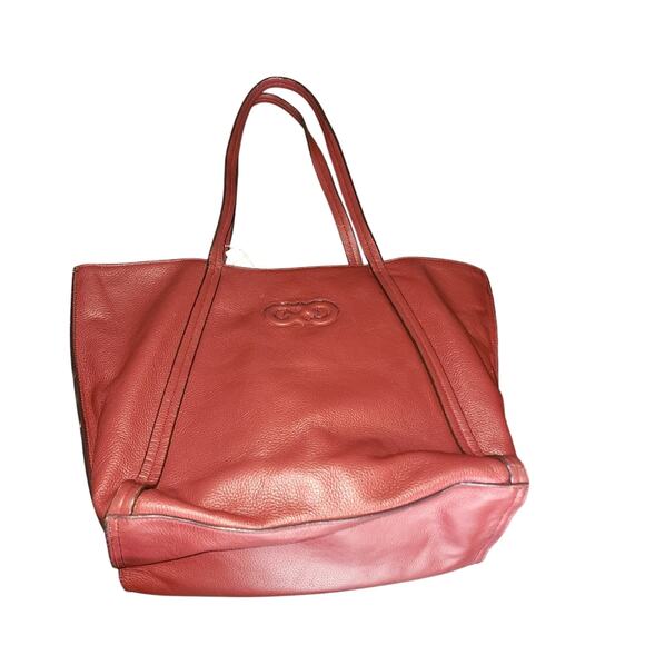 COLE HAAN EUC LRG RED LEATHER TOTE BAG. .. - Picture 1 of 9